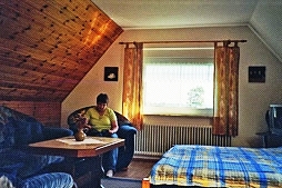 Wohnzimmer in der Ferienwohnung Möwe in Hartward in Ostfriesland